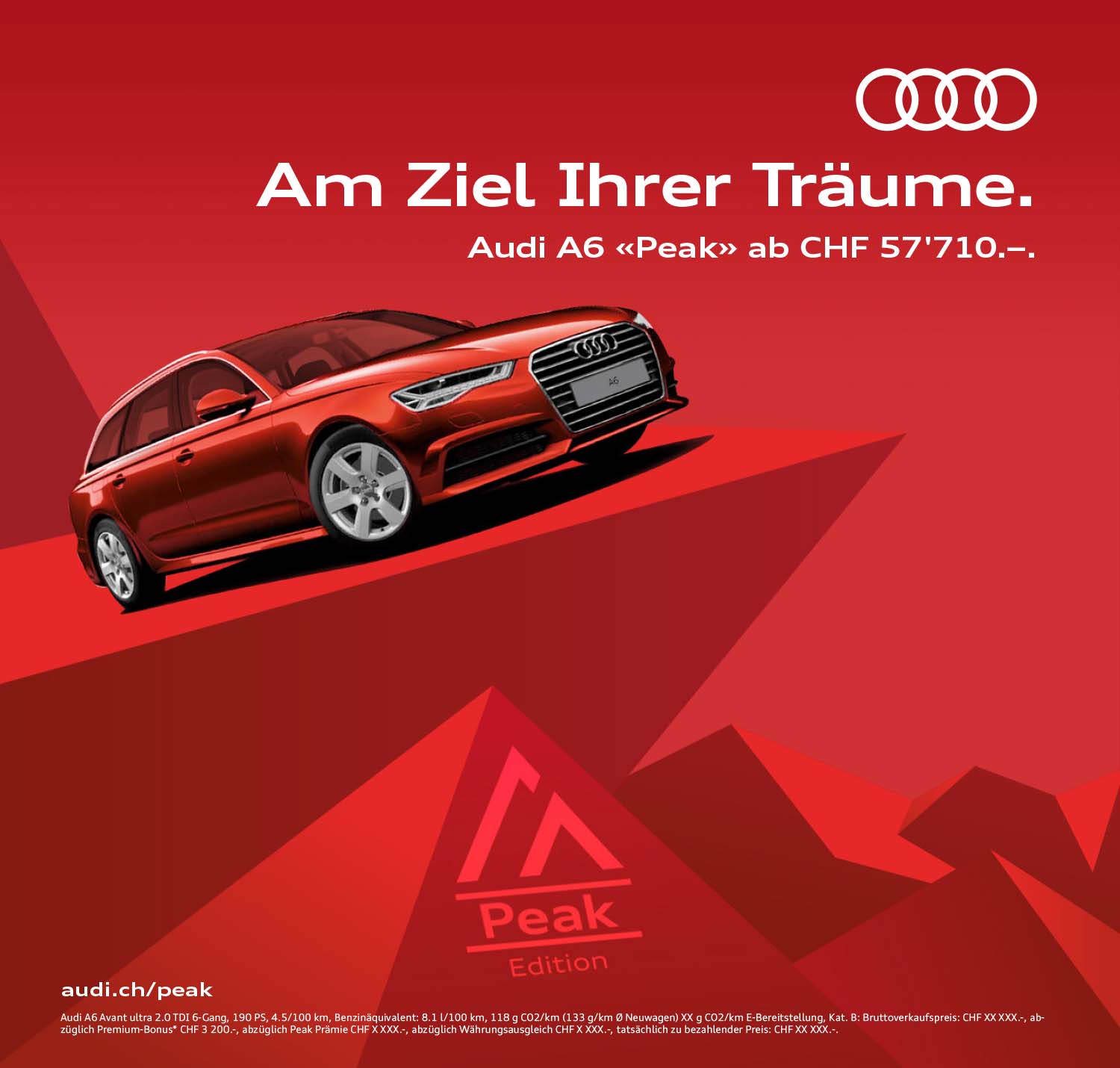 Audi Peak Edition Kampagne Sondermodelle Plakat