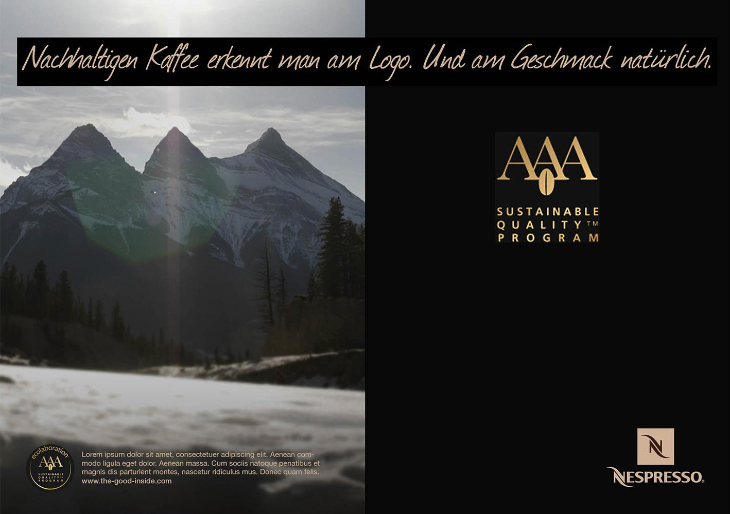 Archiv Nespresso Kampagne Nachhaltigkeit: Motiv 'Berge'